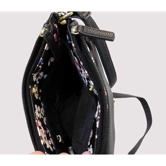Liz Claiborne Clementine Classical Floral Crossbody Womens Black Pink White Blue - Picture 7 of 14